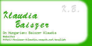 klaudia baiszer business card